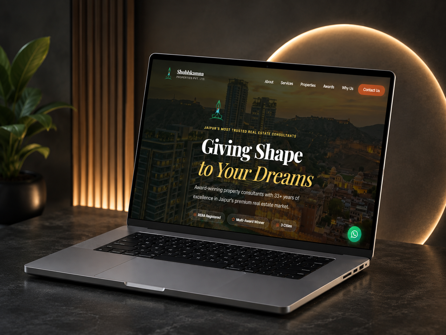 Shubhkamna property listing and booking platform showing property search and booking flow