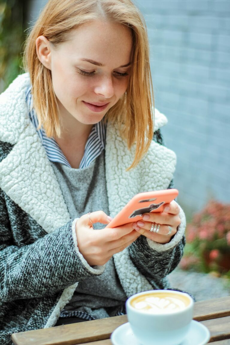 Patient using a digital health app on her phone