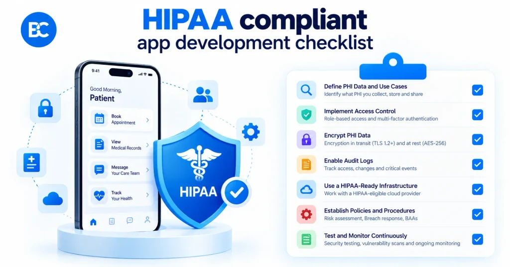 HIPAA compliant app development checklist 